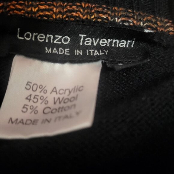 Lorenzo Tavernari 90s Striped Wool Sweater Mens Size M Dark Academia Corpcore - Picture 5 of 5